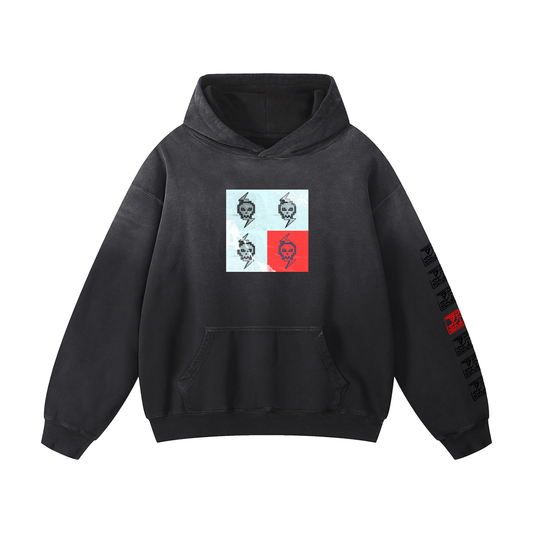 Tech Quad Bolt Sunfade Oversized Hoodie